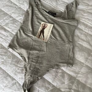 NWT Naked Wardrobe Women’s Gray Tank Bodysuit